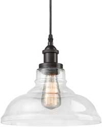 CLAXY Industrial Vintage Style Glass Pendant Light
