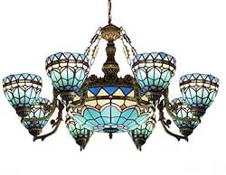 LITFAD Tiffany Baroque Glass Pendant Light