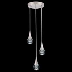 Royal Pearl 3-Light LED Dimmable Crystal Glass Pendant Light